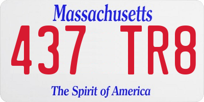 MA license plate 437TR8