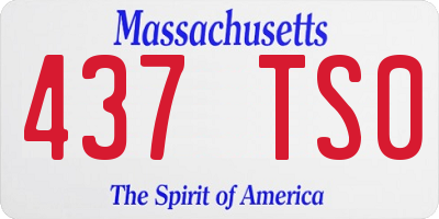 MA license plate 437TS0