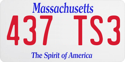 MA license plate 437TS3