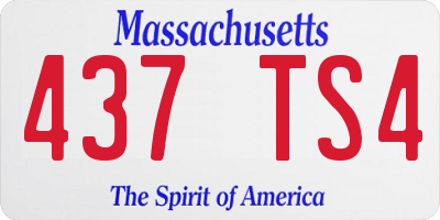 MA license plate 437TS4