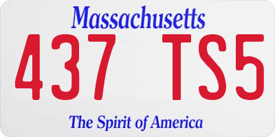 MA license plate 437TS5