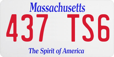 MA license plate 437TS6