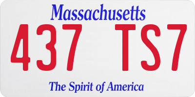MA license plate 437TS7