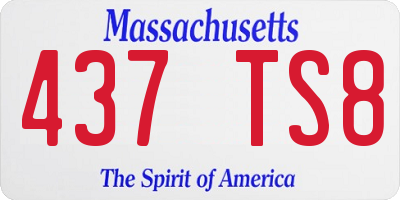 MA license plate 437TS8