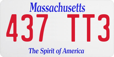 MA license plate 437TT3