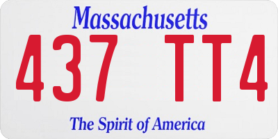 MA license plate 437TT4