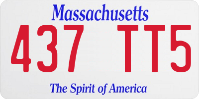 MA license plate 437TT5