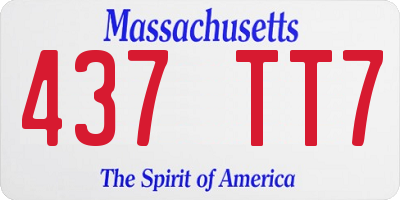 MA license plate 437TT7