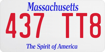MA license plate 437TT8
