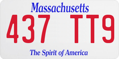 MA license plate 437TT9