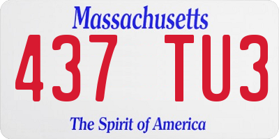 MA license plate 437TU3