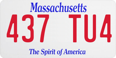 MA license plate 437TU4