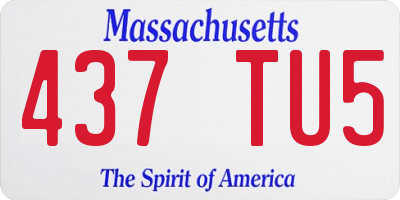 MA license plate 437TU5