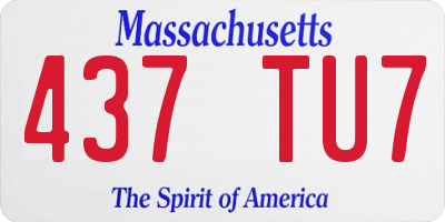 MA license plate 437TU7