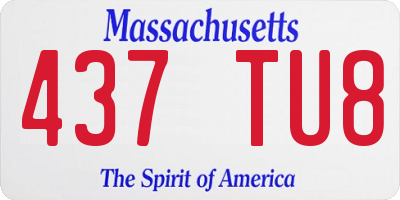 MA license plate 437TU8