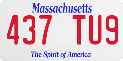 MA license plate 437TU9