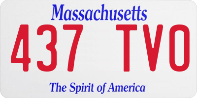 MA license plate 437TV0