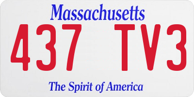 MA license plate 437TV3