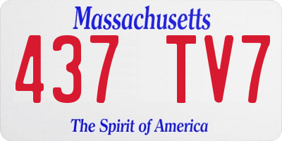 MA license plate 437TV7