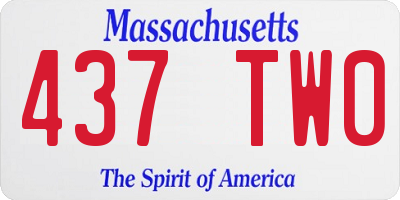 MA license plate 437TW0