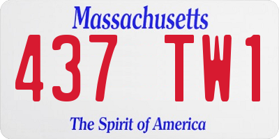 MA license plate 437TW1