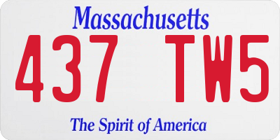 MA license plate 437TW5