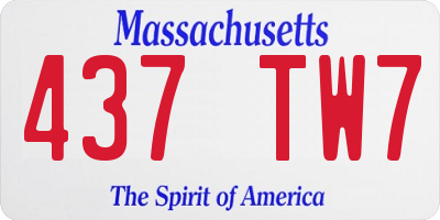 MA license plate 437TW7