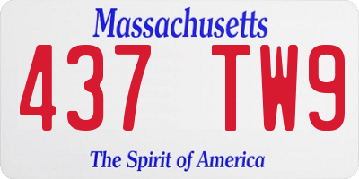 MA license plate 437TW9