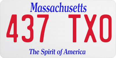 MA license plate 437TX0