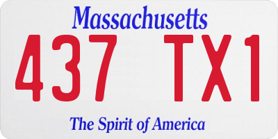 MA license plate 437TX1