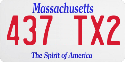 MA license plate 437TX2