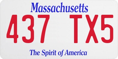 MA license plate 437TX5