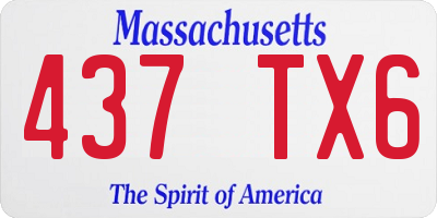 MA license plate 437TX6