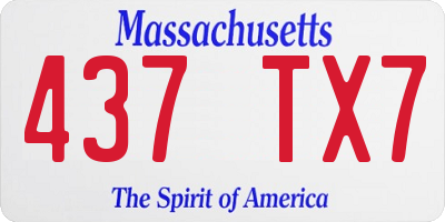 MA license plate 437TX7