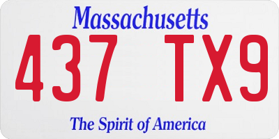 MA license plate 437TX9