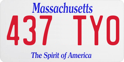 MA license plate 437TY0