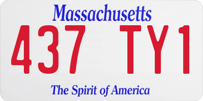 MA license plate 437TY1