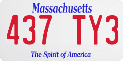 MA license plate 437TY3
