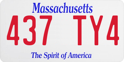 MA license plate 437TY4