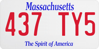 MA license plate 437TY5