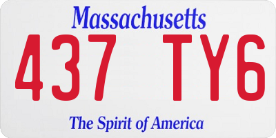 MA license plate 437TY6