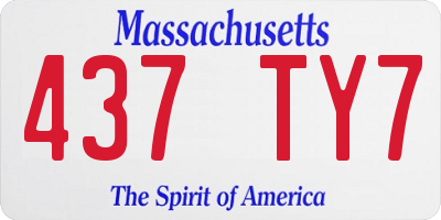 MA license plate 437TY7