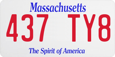 MA license plate 437TY8