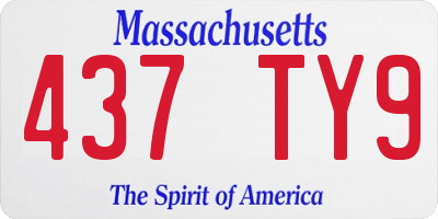 MA license plate 437TY9
