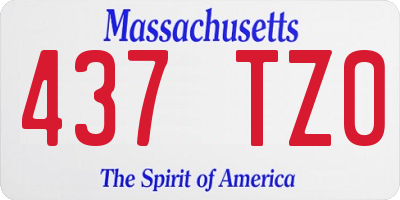 MA license plate 437TZ0
