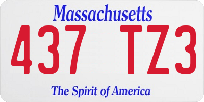 MA license plate 437TZ3