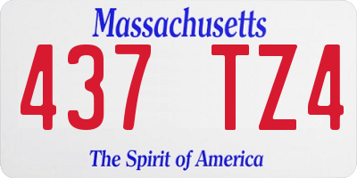 MA license plate 437TZ4