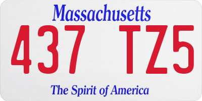 MA license plate 437TZ5