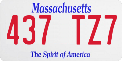 MA license plate 437TZ7