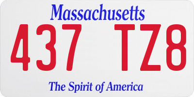 MA license plate 437TZ8